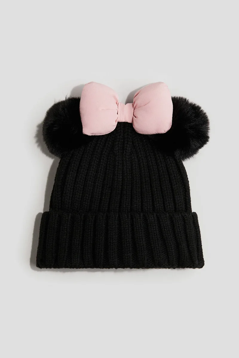 H&M Appliquéd rib-knit beanie