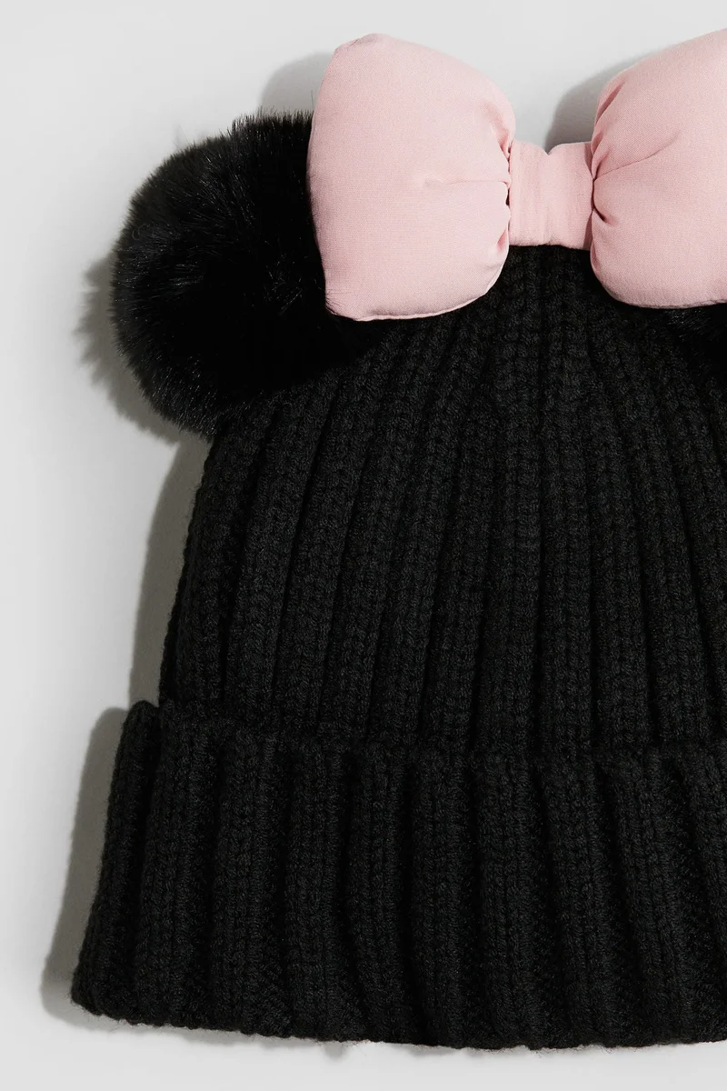 H&M Appliquéd rib-knit beanie