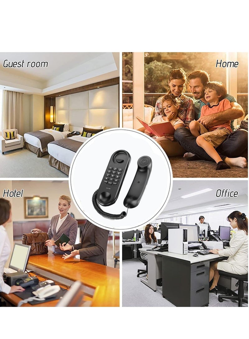 Corded Phone Landline for Home Wall Mountable Black Used in House Hotel Office Bank Call Center Kitchen - Image 3