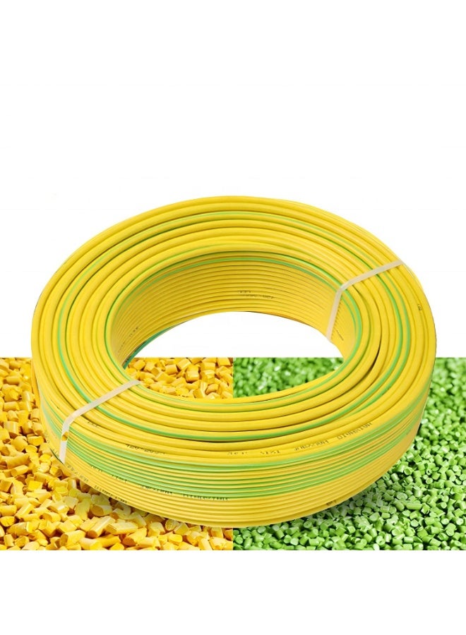 NCI كابل NCI مقاس 4 مم × 1 قلب، سلك أحادي القلب معزول بـ PVC - CU/PVC بجهد 750 فولت (H07V-R)، سلك نحاسي لأعمال البناء بطول 92 متر (100 ياردة) - أصفر/أخضر - الإمارات العربية المتحدة - Image 1