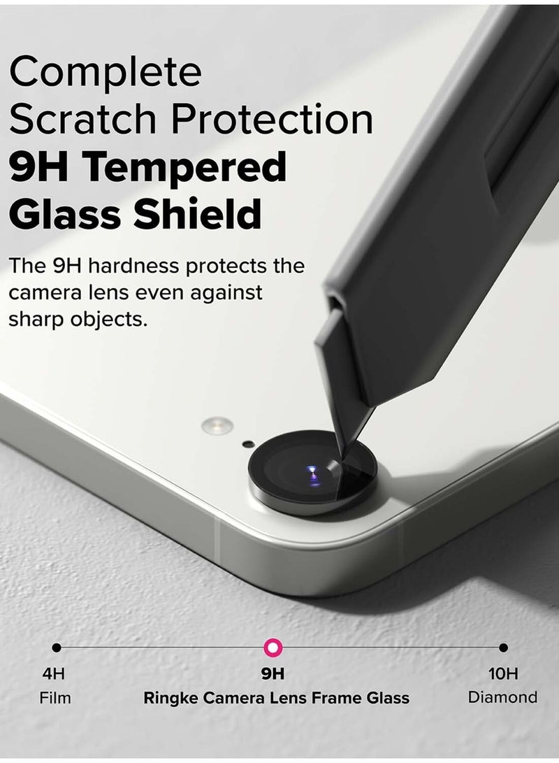 دبليو تيك ابل ايفون 16e 5G 2025 بريميوم عدسة الكاميرا واقي زجاج مع مجموعة محاذاة - شفاف / أسود - Image 2