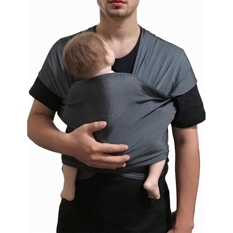 Vlokup Baby Wrap Sling Carrier for Newborn, Infant, Toddler, Kid | Breathable Lightweight Stretch Mesh Water Sling | Nice for Summer, Pool, Beach, Swimming | Perfect Shower Gift Gray - Image 1