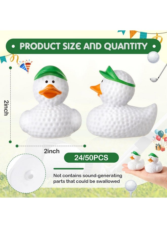 DEEKIN 24 Pcs Golf Ball Rubber Duck 2 Inch Bulk Sport Party Favors for Birthday Party Decorations Golf Club Player Gift - Image 2