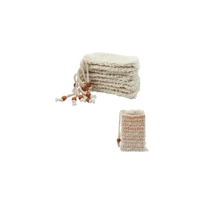 8pcs 3.5x5.5 Inch Exfoliating Natural Cotton and Linen Bar Soap Pouch Soaps Bags With Mesh And Drawstring,Soaps Bags Soap Pouch For Bath And Shower