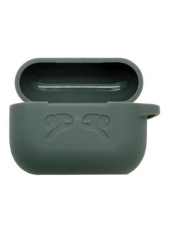 Generic Ecosystem Silicone Case Cover Compatible with Apple Air-pods pro Earphones Skin Cover, Protective Carrying Case with Keychain Hook, Charging Port Accessible (Green) 