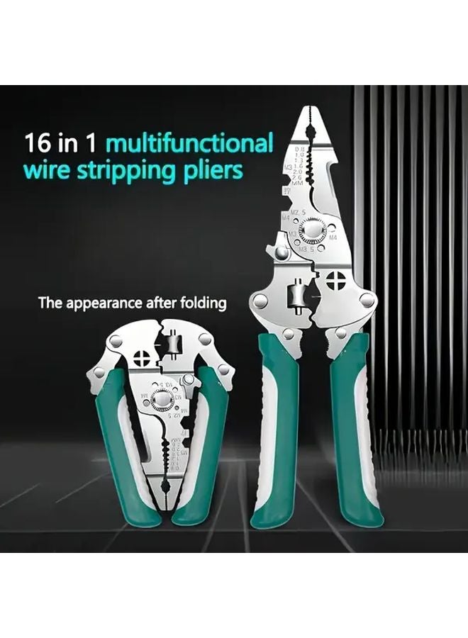 Heavy Duty Wire Stripper Multi Function Tool Foldable Crimping Cutting Twisting - Image 1