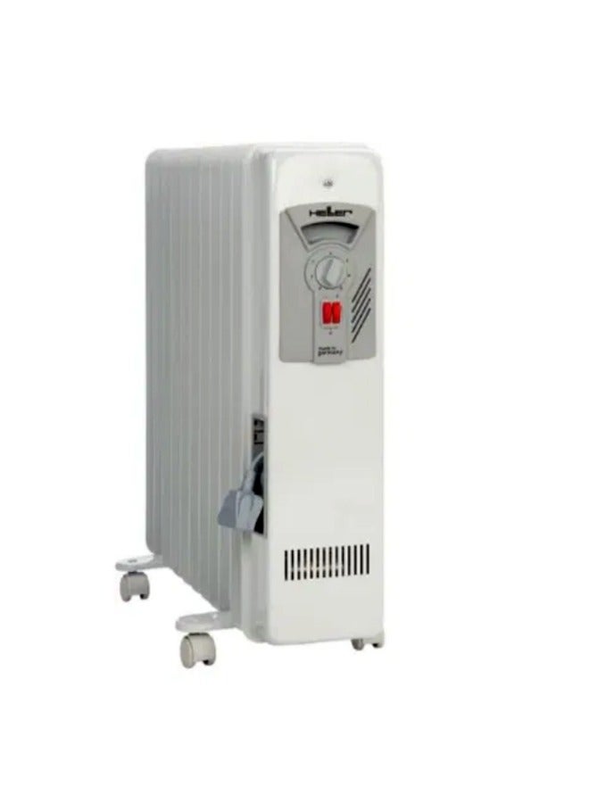 Oil Filled Radiator Heater 9 Fins 2000W, White, Made in Germany | MAS2009