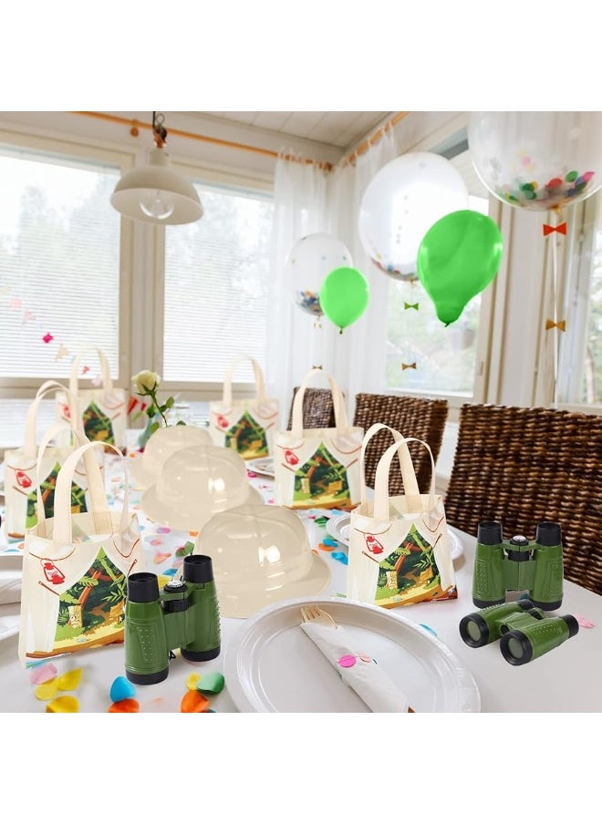 Haysandy - 48 Pcs Kids Explorer Costume Set Include Plastic Explorer Hats Jungle Party Vest Safari Tote Bag Adventure Binoculars for Kids Activities Jungle Party Supplies Favors Halloween Costume Party - Image 1