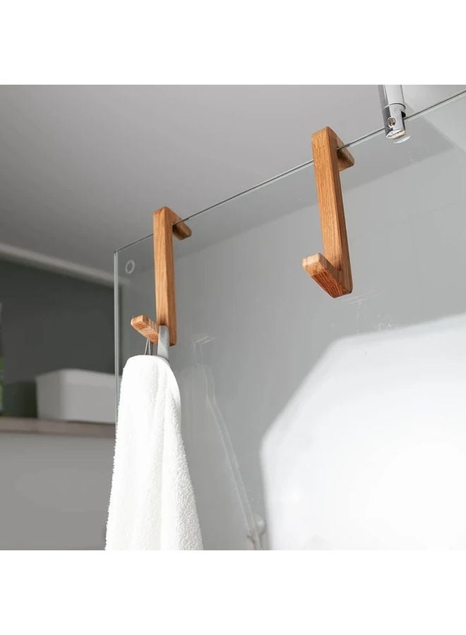 Natural Wooden Towel Coat Hook Bohemian Style Bathroom Entryway Wall Mounted Space Saving - Image 2