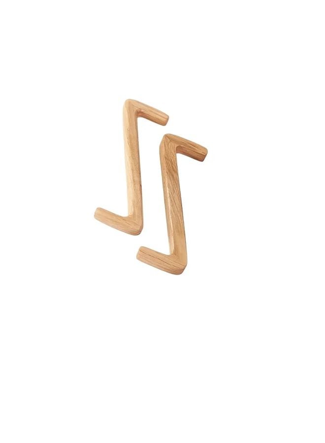 Natural Wooden Towel Coat Hook Bohemian Style Bathroom Entryway Wall Mounted Space Saving - Image 1