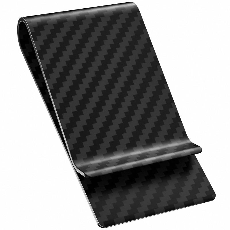 Travelambo Travelambo Carbon Fiber Money Clip Front Pocket Wallet Minimalist Wallet Slim Wallet Credit Business Card Holder (Matte black)  - Image 1