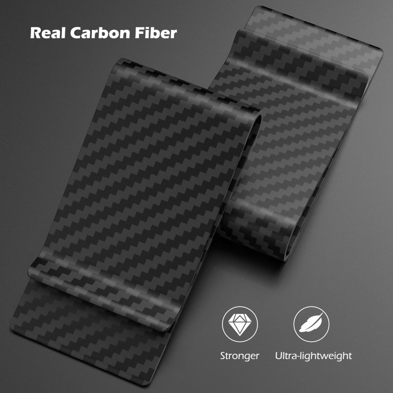 Travelambo Travelambo Carbon Fiber Money Clip Front Pocket Wallet Minimalist Wallet Slim Wallet Credit Business Card Holder (Matte black)  - Image 2