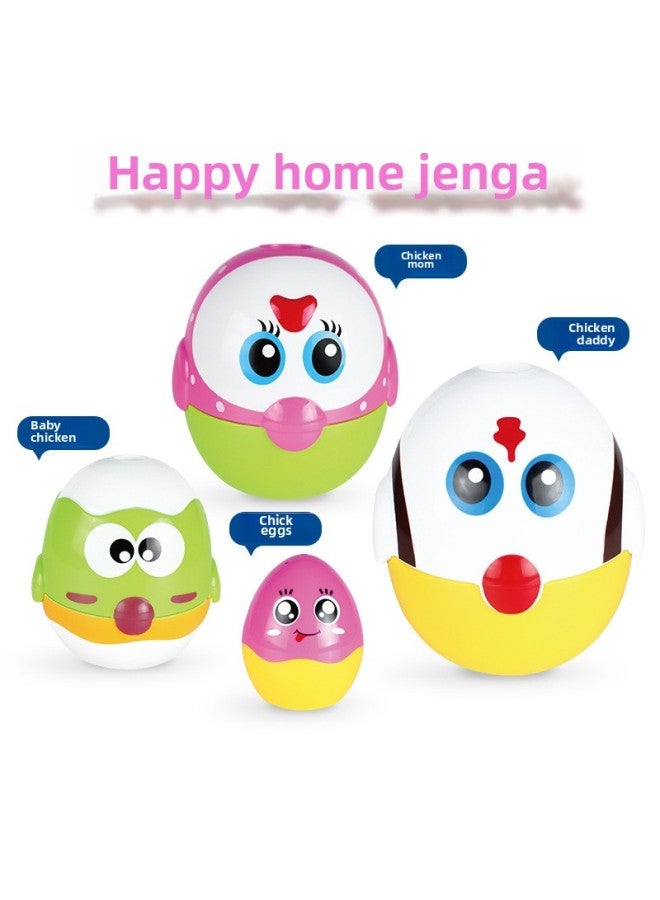 Baoli Egg Stacking Music Infant Early Childhood Education Toy Chick Set Cup Ring Music Layer By Layer 1228-Color:1228  - Image 2