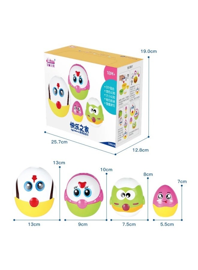 Baoli Egg Stacking Music Infant Early Childhood Education Toy Chick Set Cup Ring Music Layer By Layer 1228-Color:1228  - Image 1