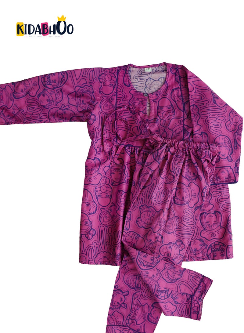 كيدابهو طقم بيجامات للأطفال - شخصيات كرتونية رائعة - قطعتان - Image 1