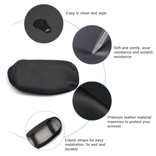 SXCY Fit for 2018-2022 2023 Hyundai Kona Armrest Cover,2023 Kona Center Console Cover for 2021 2022 2023 Hyundai Kona Armrest Cover Console Cover Protection for 2022 2023 Kona Armrest Cover(Blue Line) - Image 5