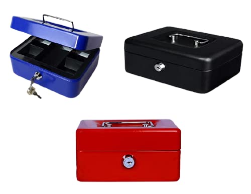 Bilvina 6 Metal Money Cash Box with Double Layer Multi Color Pack of 1 BL 02 - Image 1