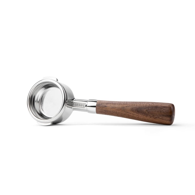 Crema Coffee Products - 58mm Bottomless Portafilter - Compatible with Breville Dual-Boiler, Oracle, Oracle Touch Only - Not suitable with E61 groupheads, Walnut - Image 1