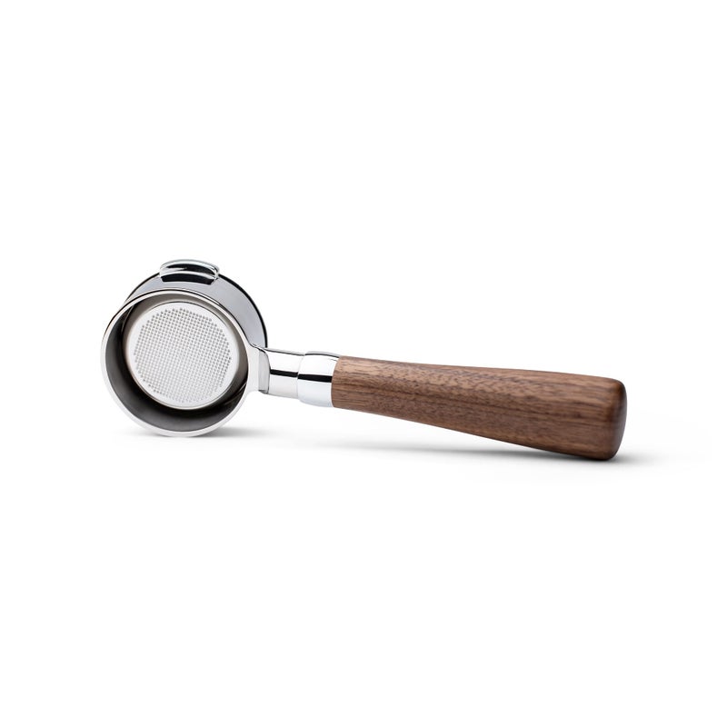 Crema Coffee Products - 58mm Bottomless Portafilter - Compatible with Breville Dual-Boiler, Oracle, Oracle Touch Only - Not suitable with E61 groupheads, Walnut - Image 4