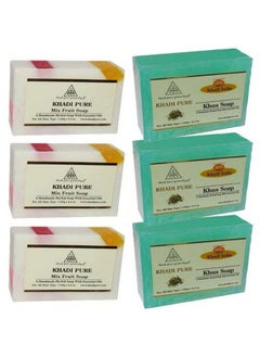 Khadi Pure Khus & Mix Fruit Soap 125 Ml (Pack Of 6)  - Image 1
