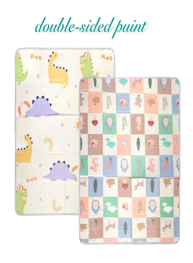 TARKAN Foldable Baby Play Mat with Raised Borders, Double-Sided Design, 140 x 180 cm x 7mm, Dinosaur and Penguin Pattern - Image 3