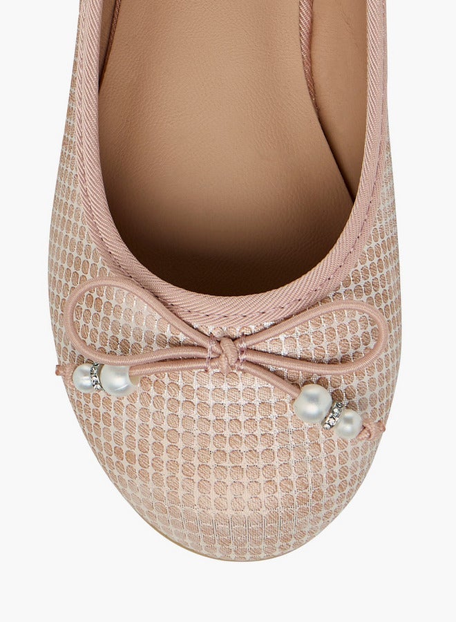 Little Missy Bow Accent Slip-On Ballerina Shoes - Image 4