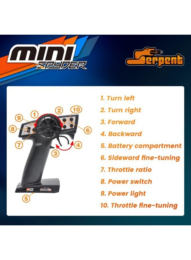 Serpent Mini Spyder RTR 1/24 RC Off-Road Car, 2.4GHz Remote Control, Dual Drive, High Performance, Orange, 8 x 6 x 5 inches, Ages 8+, Unisex Adult - Image 5