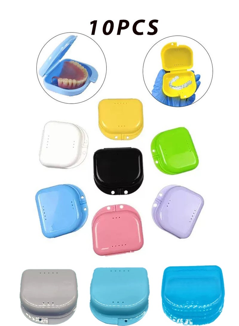 rocooart 10 Piece Retainer False Teeth Container Box with Vent Holes Mouth Guard Case Dental Aligner Mouthpiece Case Tight Snap Lock Orthodontic Mouth Guard Case - Image 1