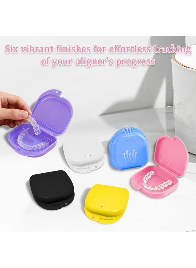 rocooart 10 Piece Retainer False Teeth Container Box with Vent Holes Mouth Guard Case Dental Aligner Mouthpiece Case Tight Snap Lock Orthodontic Mouth Guard Case - Image 3