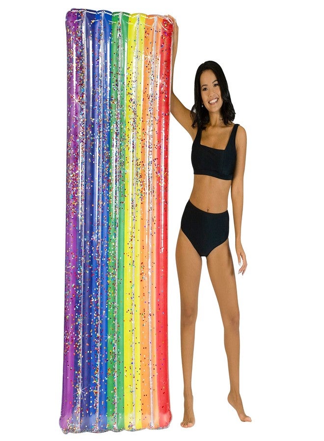 Poolcandy Deluxe Large Size Inflatable Rainbow Glitter Pool Raft - Your Ultimate Summer Pool raft & Inflatable Ride on for The Beach, The Pool or The Lake - Image 5