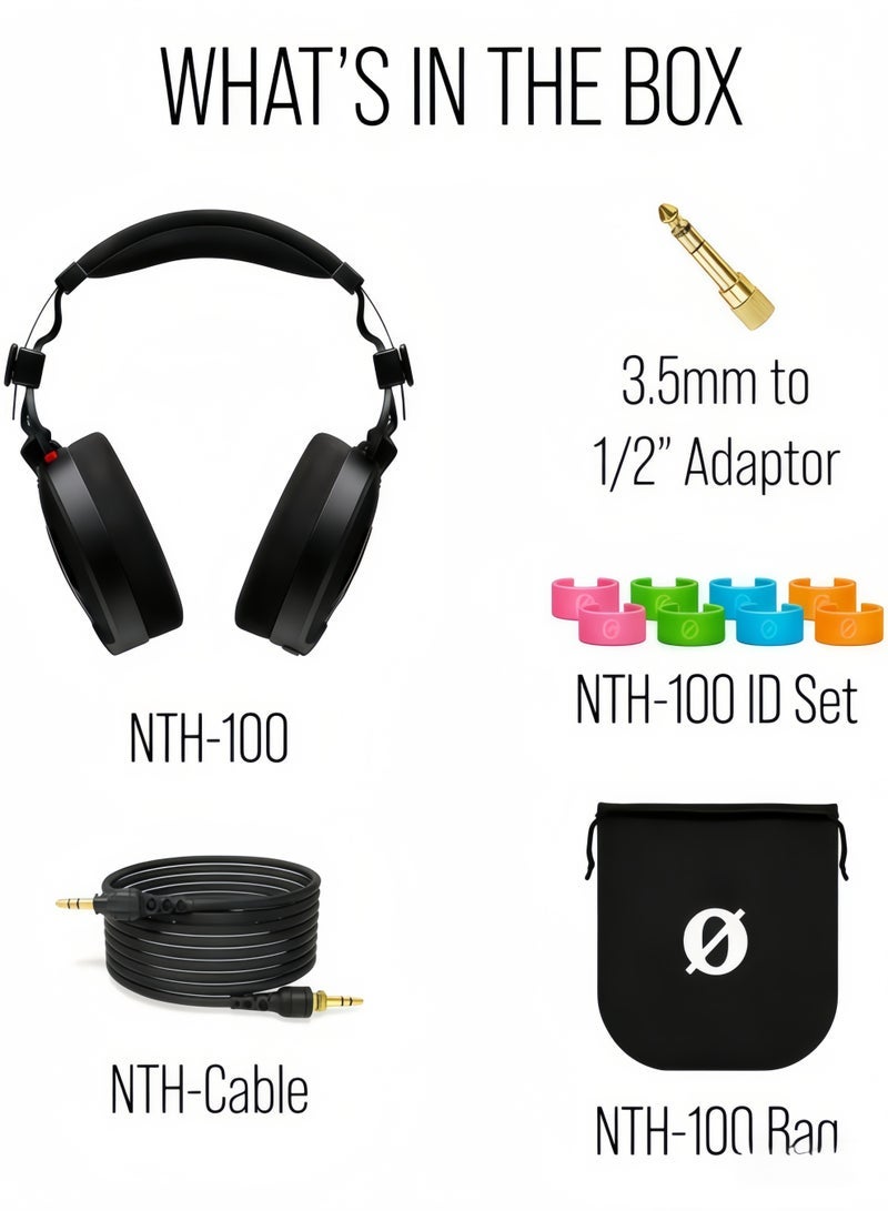 RODE RØDE NTH-100 Professional Over-ear Headphones For Content Creation, Music Production, Mixing and Audio Editing, Podcasting, Location Recording,Black - Image 5