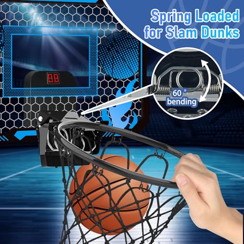 VROGTIK Indoor Basketball Hoop for Kids with Scoreboard Over the Door Basketball Hoop with 3 Balls Basketball Toys Gifts for 5 6 7 8 9 10 11 Years Old Boys Girls Mini Hoop for Bedroom and Birthday/Christmas - Image 3