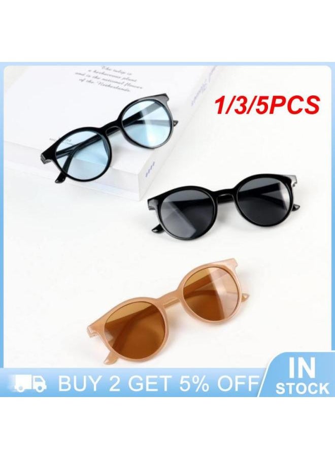 ماركة غير محددة - 1/3/5 قطعة نظارات Uv400 إطار دائري نظارات شمسية شفافة نظارات شمسية الوالدين والطفل نظارات بلوري إطار شفاف نظارات شمسية-عدسات اللون: نمط F 3 قطع-السفن من: الصين - Image 1