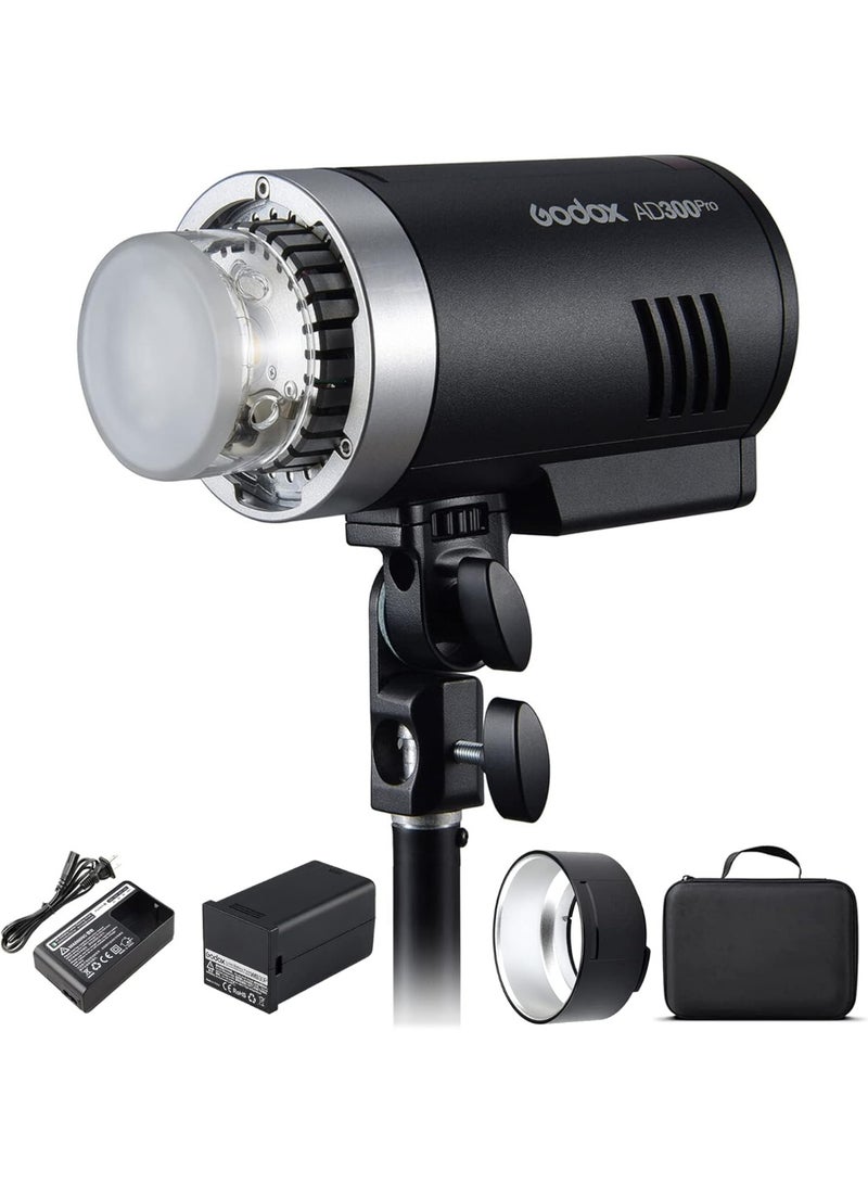 جودوكس فلاش جودوكس AD300Pro محمول بقوة 300 واط مزود بنظام لاسلكي 2.4 جيجاهرتز، بطارية ليثيوم قابلة لإعادة الشحن 2600 مللي أمبير، دعم TTL وHSS حتى 1/8000 ثانية، نطاق طاقة 9 مستويات، متوافق مع كاميرات كانون ونيكون وسوني وفوجي وفوجي فيلم وباناسونيك وأوليمبوس - Image 1