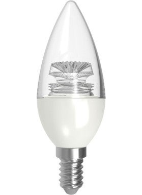 LAMPTIME 5.5W LED Candle Bulb Clear E14 6500K White Light 302604 10's 