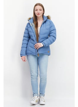 Trespass Women Hooded Plain Puffer Jacket, Blue  - Image 3