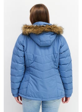 Trespass Women Hooded Plain Puffer Jacket, Blue  - Image 4