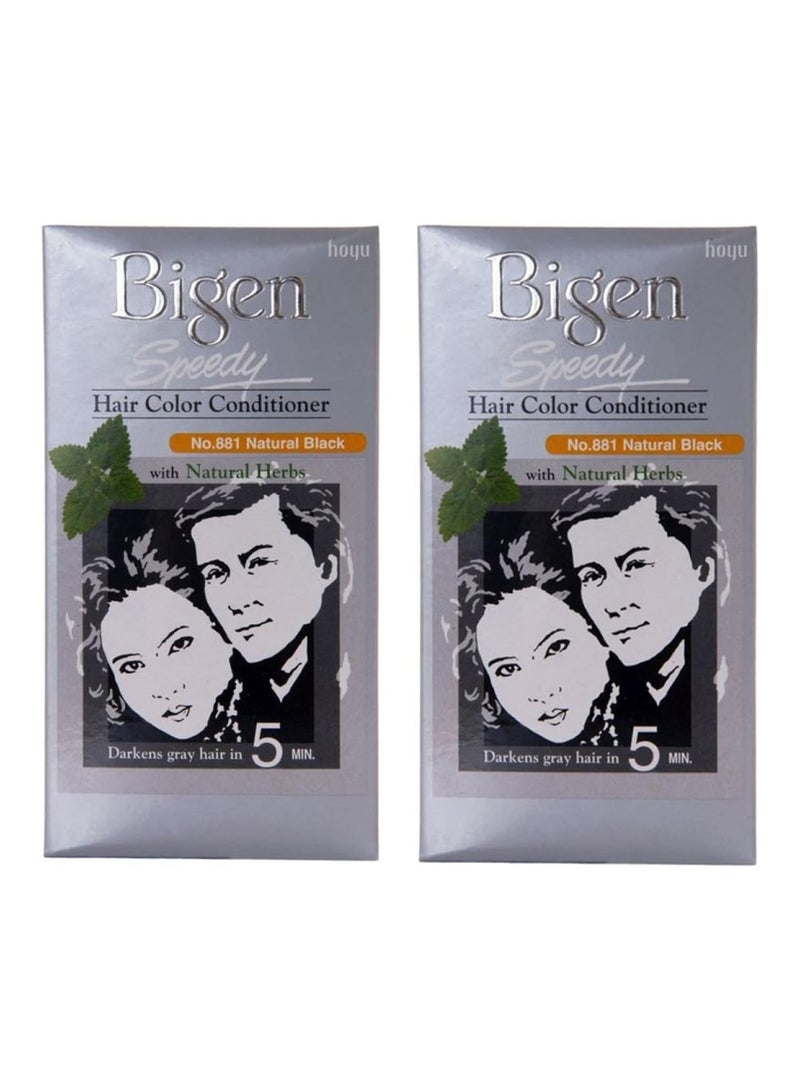 Bigen Speedy Hair Color, Natural Black 881 (40Gx2 Pc Combo Pack) - Image 1