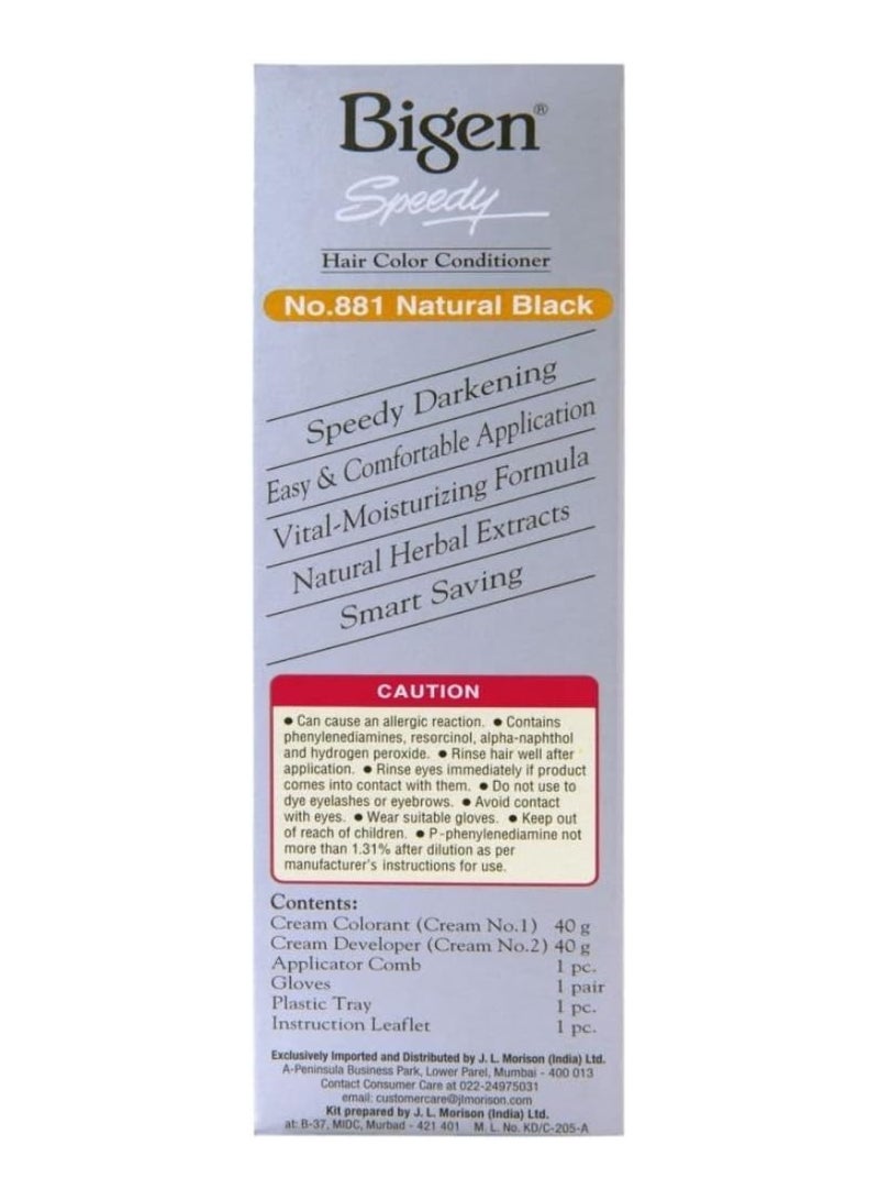 Bigen Speedy Hair Color, Natural Black 881 (40Gx2 Pc Combo Pack) - Image 3