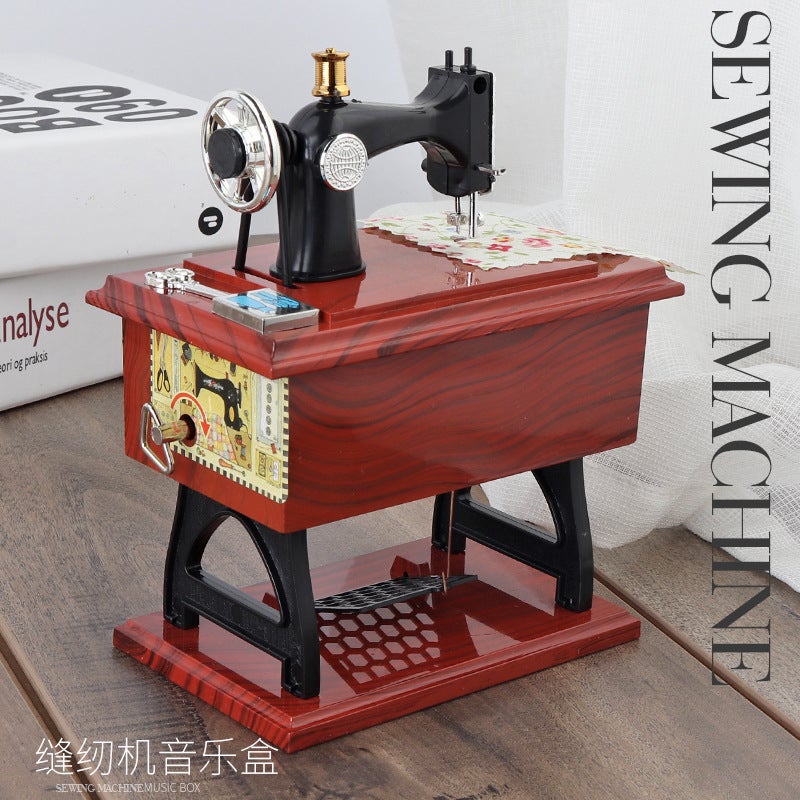 Yl1010 Small Sewing Machine Music Box Retro Nostalgic Style Artificial Music Box Gift - Image 4