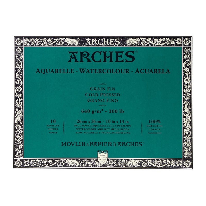 Arches 200177595 Watercolor Block Cold Press 10 x 14