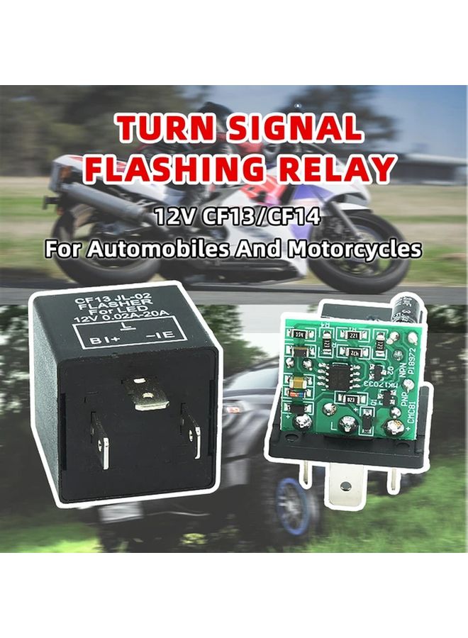 CF14 Reverse Pin LED Compatible Turn Signal Flasher Relay 12V 10A Noise Free for Cars Motorcycles - Image 1
