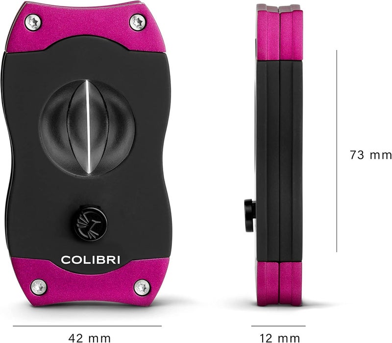 Colibri Premium V-Cut Cigar Cutter - Ergonomic Stainless Steel Spring-Loaded Blade, Ideal for up to 60+ Ring Gauge - Gift for Cigar Enthusiasts (Pink) - Image 2