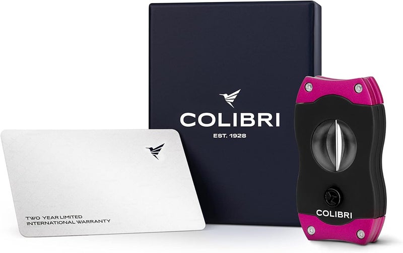 Colibri Premium V-Cut Cigar Cutter - Ergonomic Stainless Steel Spring-Loaded Blade, Ideal for up to 60+ Ring Gauge - Gift for Cigar Enthusiasts (Pink) - Image 4