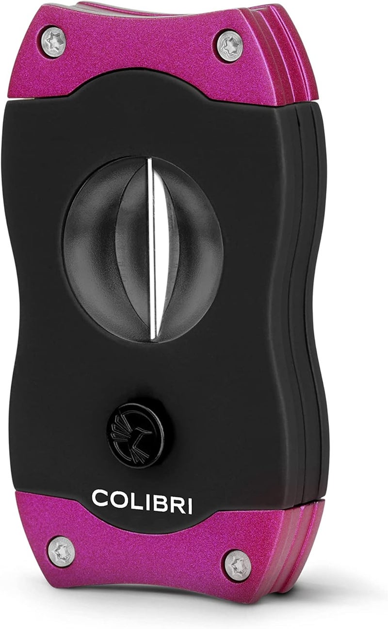 Colibri Premium V-Cut Cigar Cutter - Ergonomic Stainless Steel Spring-Loaded Blade, Ideal for up to 60+ Ring Gauge - Gift for Cigar Enthusiasts (Pink) - Image 1