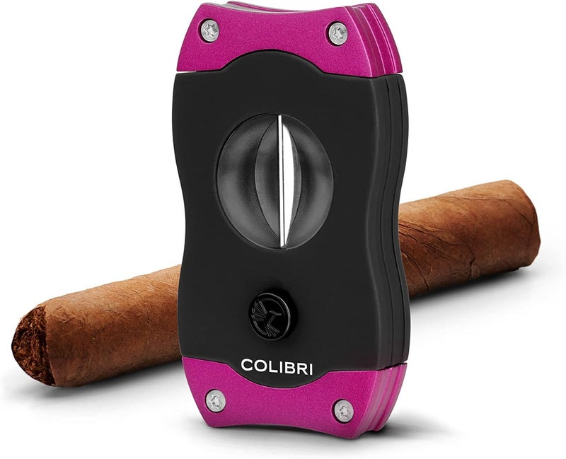 Colibri Premium V-Cut Cigar Cutter - Ergonomic Stainless Steel Spring-Loaded Blade, Ideal for up to 60+ Ring Gauge - Gift for Cigar Enthusiasts (Pink) - Image 3