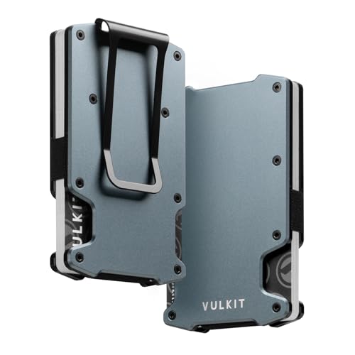 VULKIT Men's Minimalist Wallet RFID Blocking Metal Wallet with Money Clip Holds Up to 15 Cards - Image 1