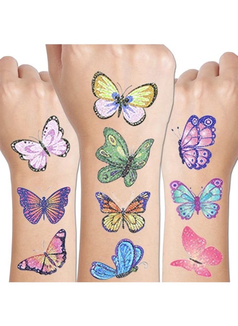 Glitter Butterfly Tattoos for Girls - 110 PCS Glitter Butterfly Temporary Tattoos for Girls Birthday Party Favors Goodie Bag Fillers