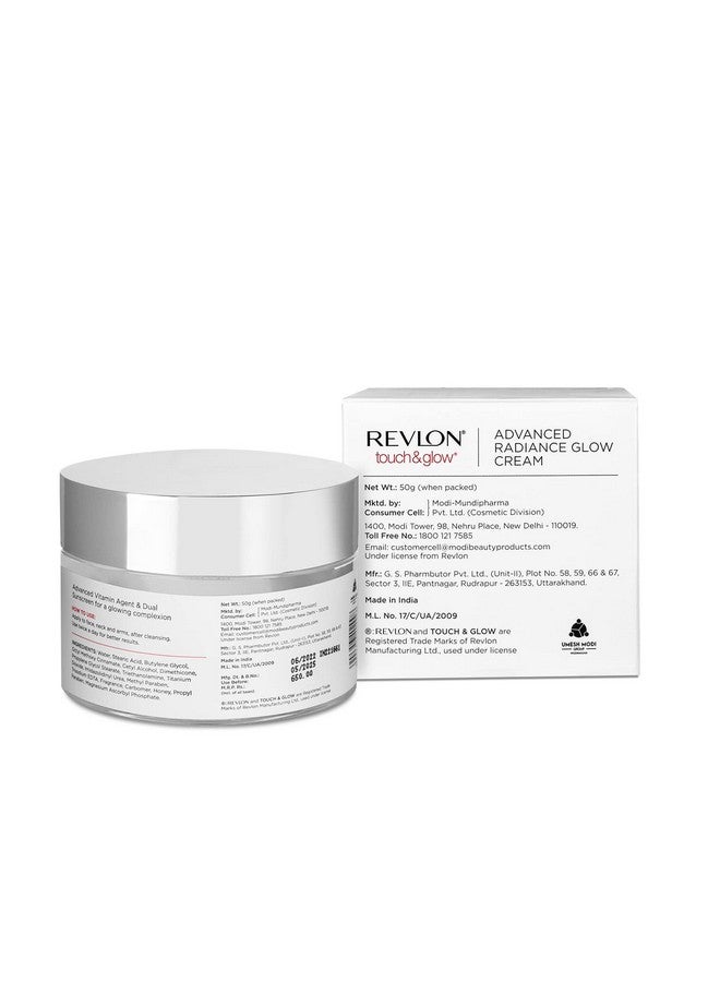 Revlon Touch & Glow Advanced Radiance Glow Cream (50 Gm) Contains Hyaluronic Acid Vitamin E Vitamin C And B5 And Natural Extracts Like Hazel & Bearberry - Image 3