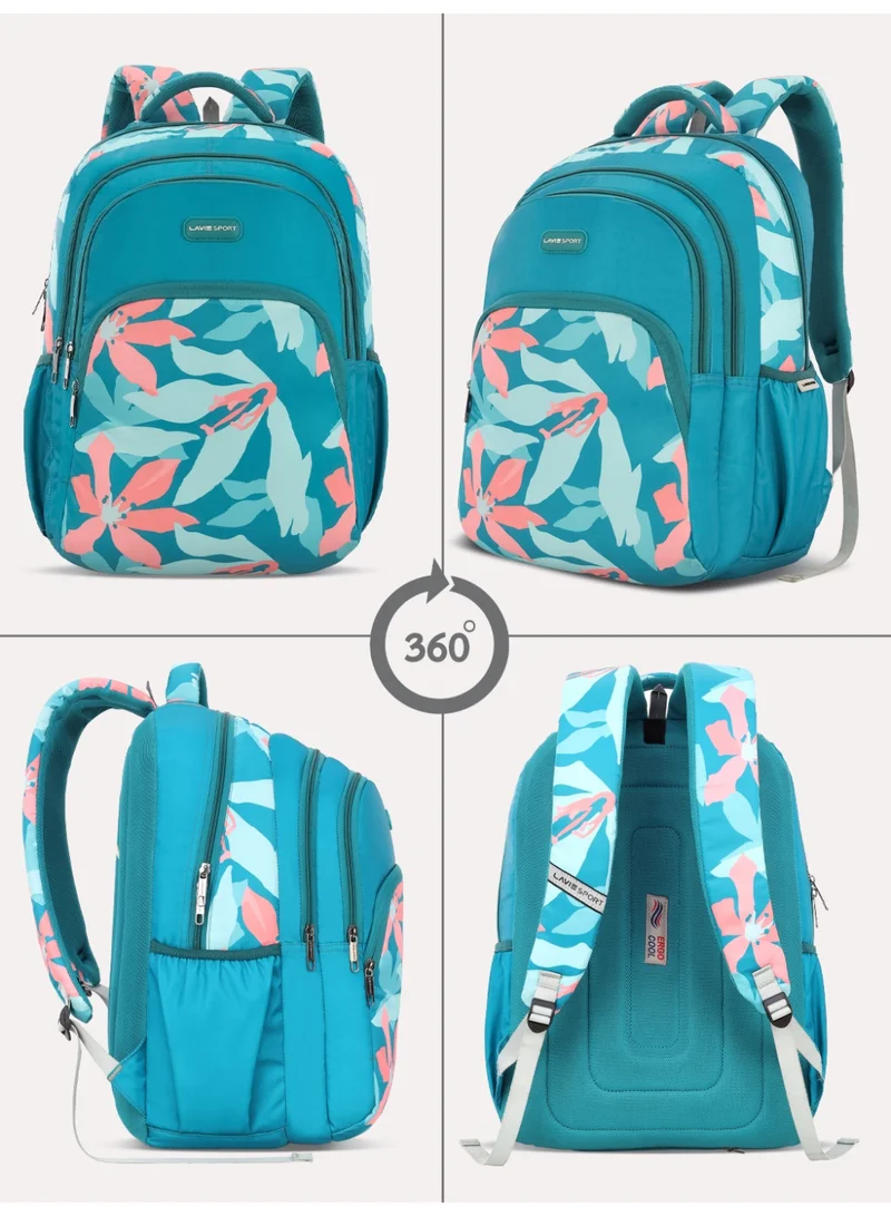 Lavie Sport 35L Nova Backpack | Laptop Compatiable | Raincover (Teal)